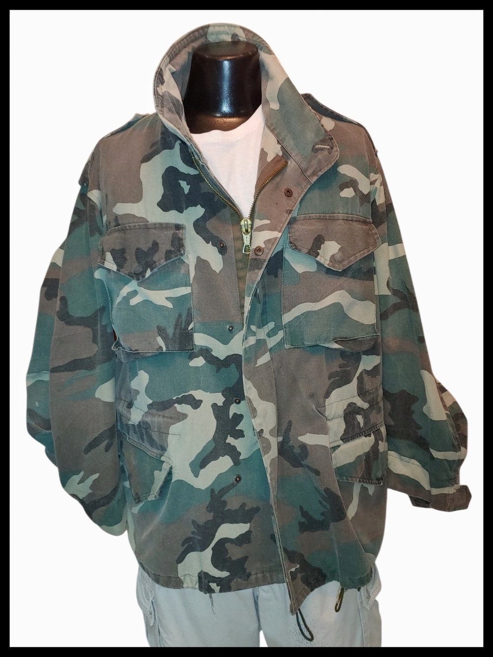 Woodland Camo M-65 Style Field Jacket Size 50
